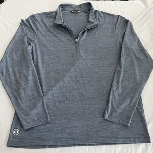 Travis Mathew Quarter Zip Pullover Mens XL Blue Gray Long Sleeve Golf Shirt
